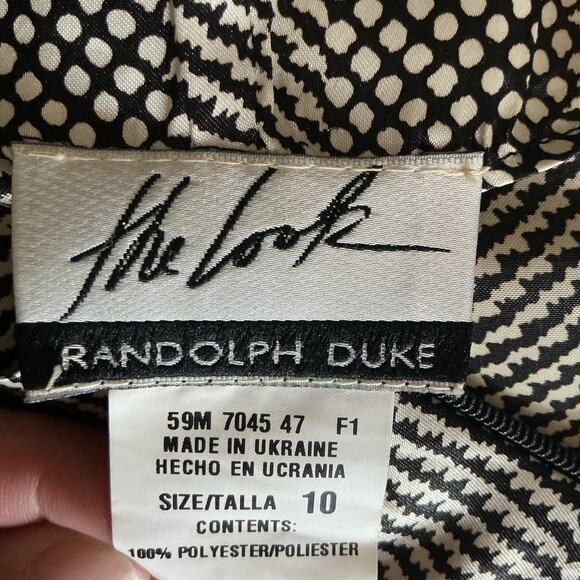 The Look Randolph Duke Vintage Long Sleeve High Collar Tie Front Blouse Women 10 - Picture 11 of 12